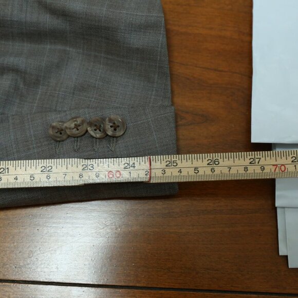 Samuelsohn x Loro Piana Super 150s Wool Blazer 44L Gray Plaid Italy - Picture 15 of 15